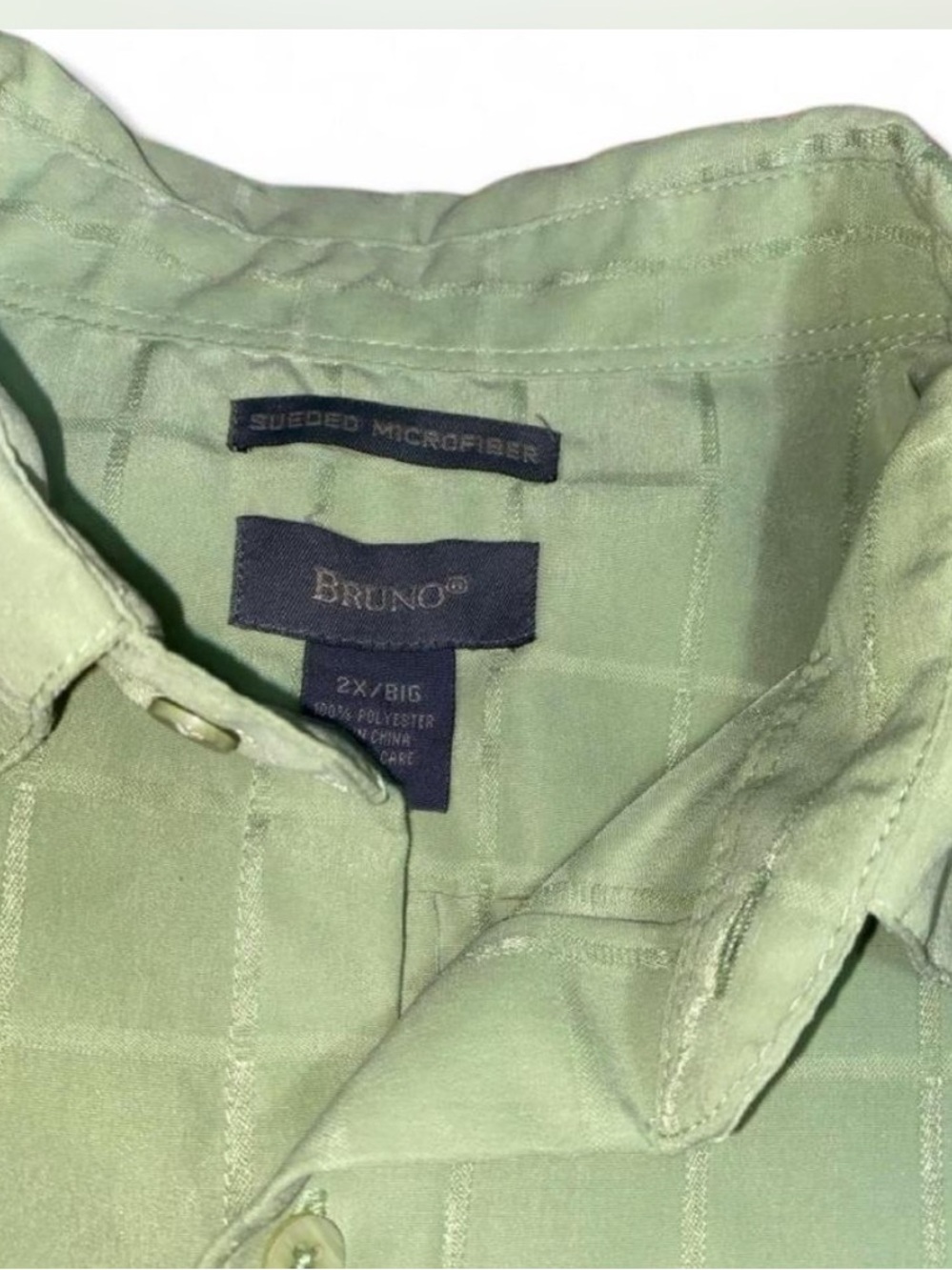 Bruno 2X BIG Men's Short-Sleeve Button-Down sueded microfiber Shirt -